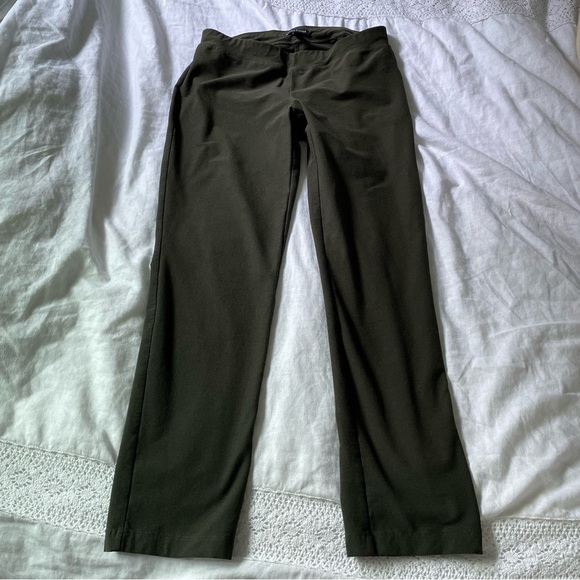 Eileen Fisher XS Olive crepe slim leg pants green - Picture 1 of 8